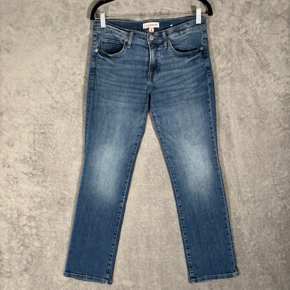 Lucky‎ Brand Sweet Mid Rise Straight Jeans Blue Medium Wash Womens 8/29 Grunge